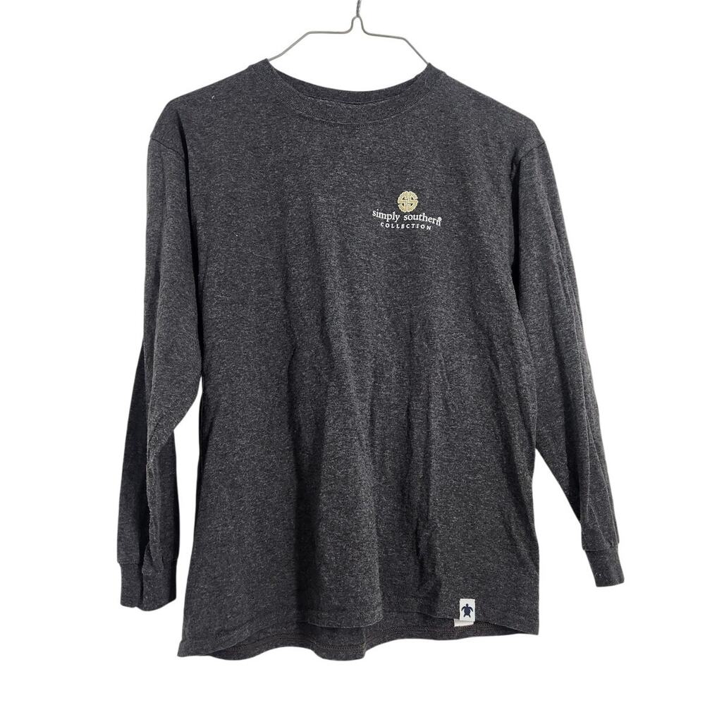 Simply Southern Gray Long Sleeve Top Youth Size Large L